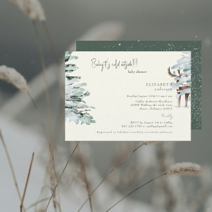 Invitación de Baby Shower Bosque de Invierno Bebé