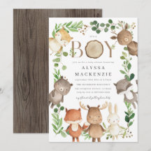 Invitación de Baby Shower Bosque Encantado