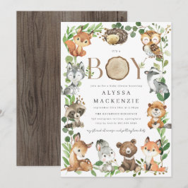 Invitación de Baby Shower Bosque Encantado