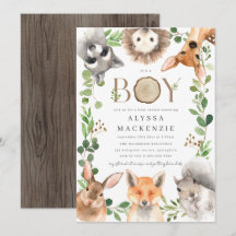 Invitación de Baby Shower Bosque Infantil