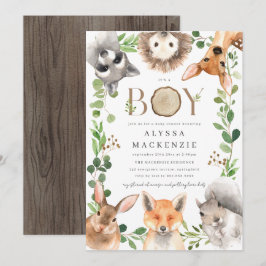 Invitación de Baby Shower Bosque Infantil
