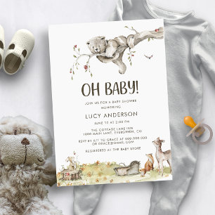 Invitación de Baby Shower Bosque Infantil