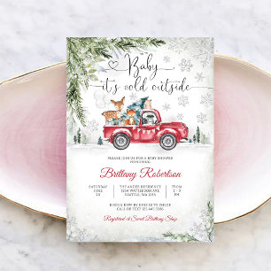 Invitación de Baby Shower Bosque Invernal
