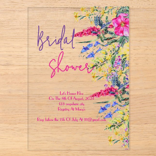 Invitación de baby shower botánico (Anverso)
