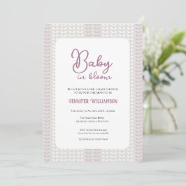 invitación de baby shower botánico de lila moderna