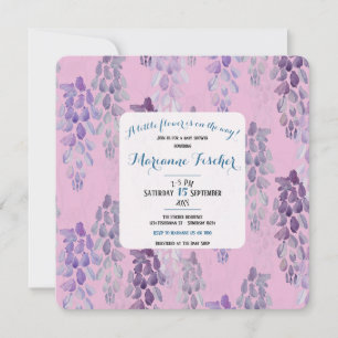 Invitación de baby shower botánico elegante de col