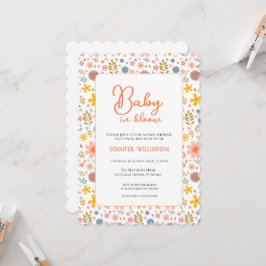 invitación de baby shower botánico moderno