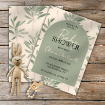 Invitación de Baby Shower Botánico Neutral de Géne