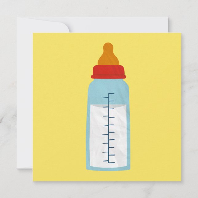 Invitación de Baby Shower - Botella de bebé en ama (Anverso)