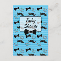Invitación de Baby Shower Bow Tie and Mustache