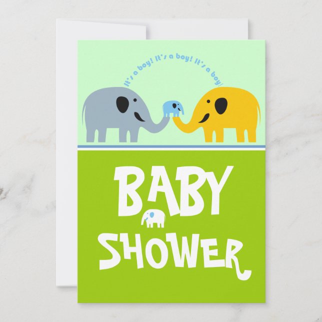 Invitación de Baby Shower-Boy (Anverso)
