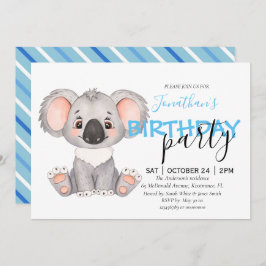 Invitación de Baby Shower Boy Koala