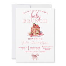 Invitación de Baby Shower - Brunch rosado de vacas