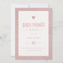 Invitación de Baby Shower Burlap rosa - Inverso en