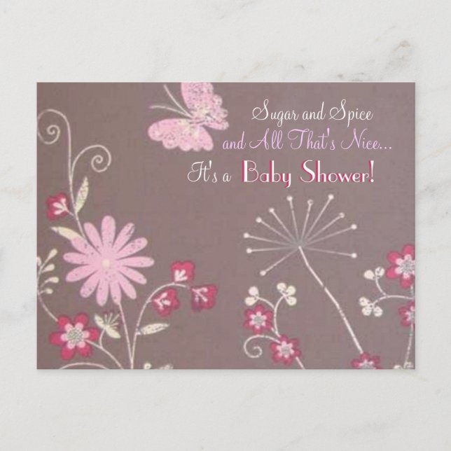 Invitación de Baby Shower Butterfly Meadow (Anverso)