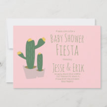 Invitación de Baby Shower Cactus Cupcakes Rosa