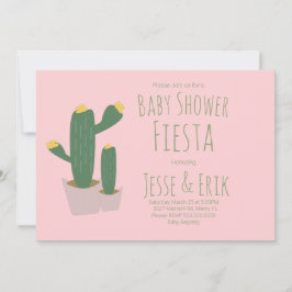 Invitación de Baby Shower Cactus Cupcakes Rosa