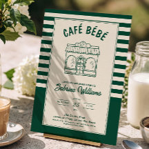Invitación de Baby Shower CAFÉ BÉBÉ GREEN COFFEE