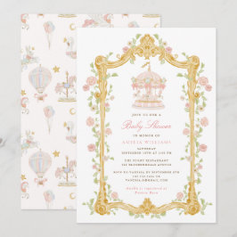 Invitación de Baby Shower Caprichosa de Carrusel