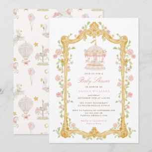Invitación de Baby Shower Caprichosa de Carrusel