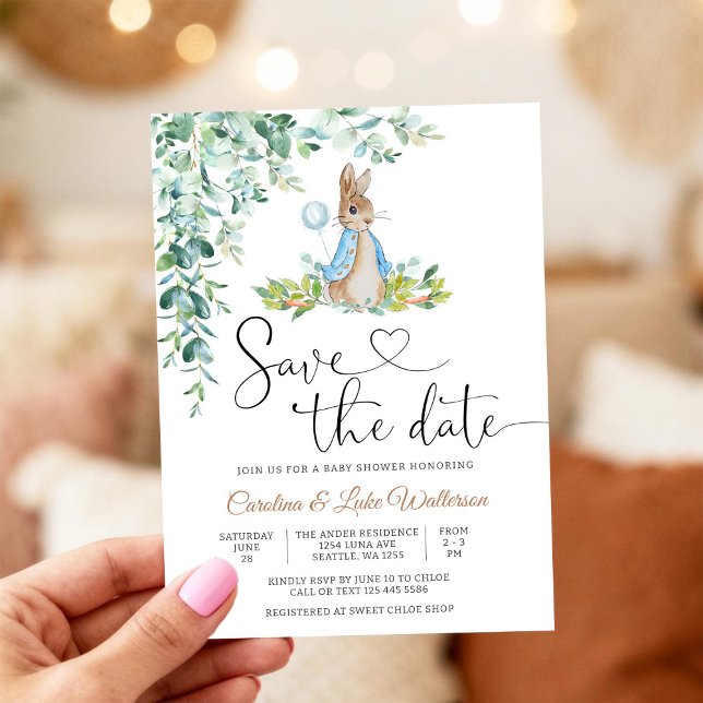 Invitación de Baby Shower Caprichosa de Conejo (Subido por el creador)