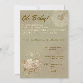 Invitación de Baby Shower Caprichosa de Diente de 