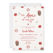 Invitación de Baby Shower Caprichosa Manzana de Nu