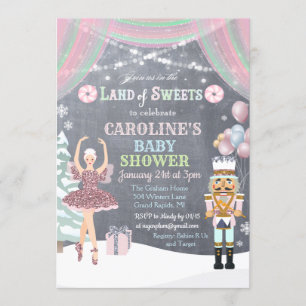 Invitación de Baby Shower Cascanueces Sugar Plum B