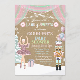 Invitación de Baby Shower Cascanueces Sugar Plum B