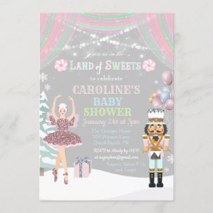 Invitación de Baby Shower Cascanueces Sugar Plum B