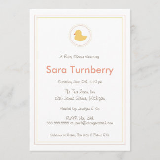 Invitación de Baby Shower - caucho Ducky