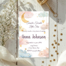 Invitación de Baby Shower Celestial Adorable | Acu