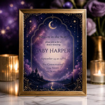 Invitación de Baby Shower Celestial | Castillo baj