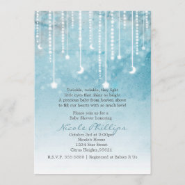 Invitación de Baby Shower Celestial Luna y Estrell