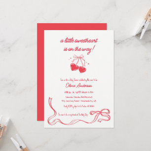 Invitación de Baby Shower Cereza querida