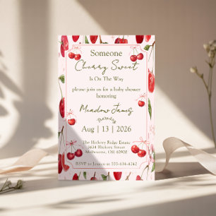 Invitación de Baby Shower Cherry Sweet