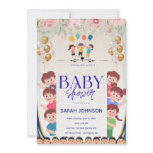 Invitación de Baby Shower Chic | Floral Elegante