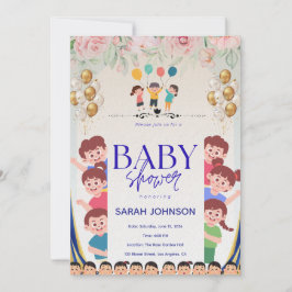 Invitación de Baby Shower Chic | Floral Elegante