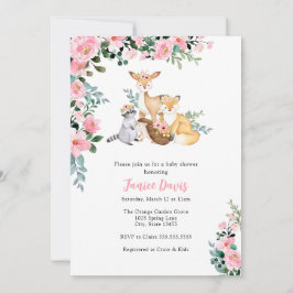 Invitación de Baby Shower, Chica de animales de co
