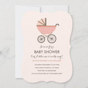 Invitación de Baby Shower Chica de programa de mod