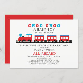 Invitación de Baby Shower CHOO CHOO Train Boys