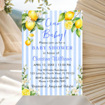 Invitación de Baby Shower Ciao Baby Citrus Lemon