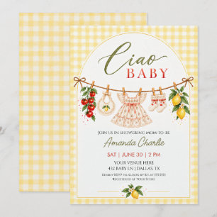 Invitación de Baby Shower Ciao Baby Verano Italian