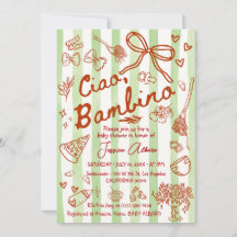 Invitación de Baby Shower Ciao Bambino