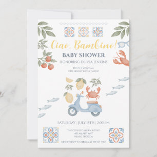 Invitación de Baby Shower Ciao Bambino Costa de Am