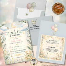 Invitación de Baby Shower Cielos Azules y Mariposa