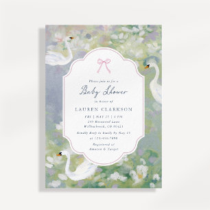 Invitación de Baby Shower Cisne Soñador