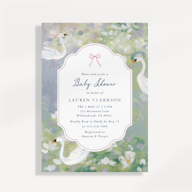 Invitación de Baby Shower Cisne Soñador (Subido por el creador)