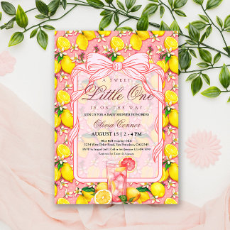 Invitación de Baby Shower Citrus Rosa Dulce de Lim