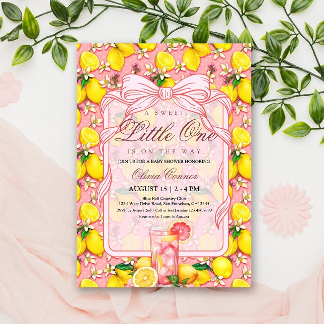 Invitación de Baby Shower Citrus Rosa Dulce de Lim (Subido por el creador)